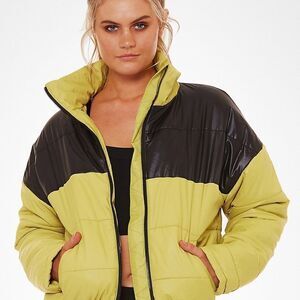Lime Green puffer jacket size S NWT